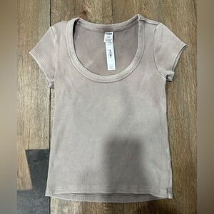 PINK Victoria's Secret Light Gray Ribbed Tee